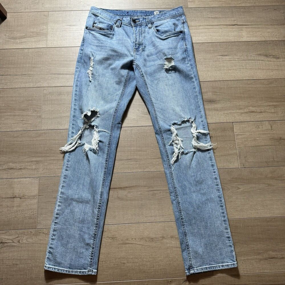Y2K Empyre Skeletor Men’s 32x32 Skinny Skater Stretch Denim Blue Pant Jeans